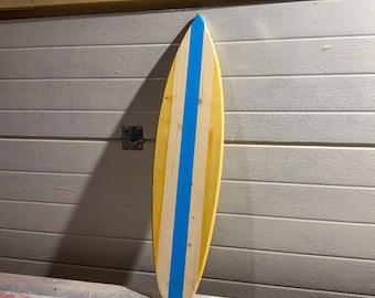 Vintage Wooden Surfboard Wall art Decor - Handmade Beach-Themed Accent for Homes