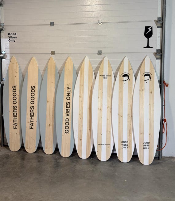 Wooden Custom Decorative Surfboard Wall Art for Business stand cafe bar menu shop