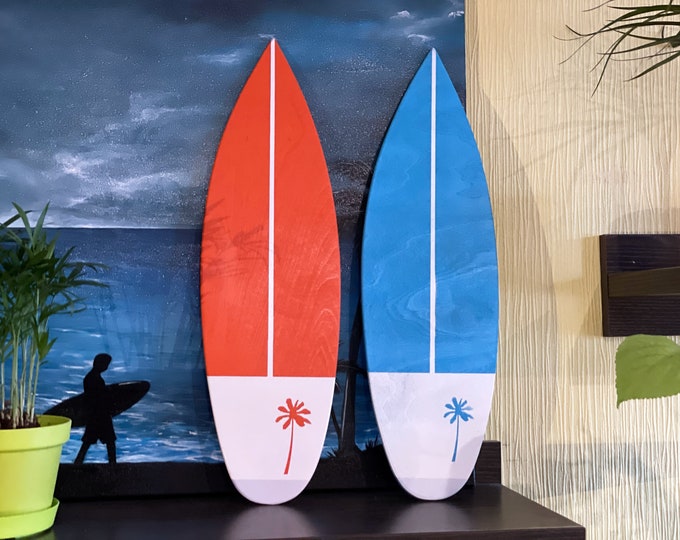 Wooden Mini Surfboard Decor Wall Art