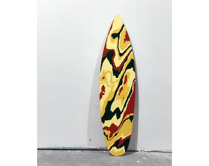 Wooden Decorative Surfboard Wall Art Safari