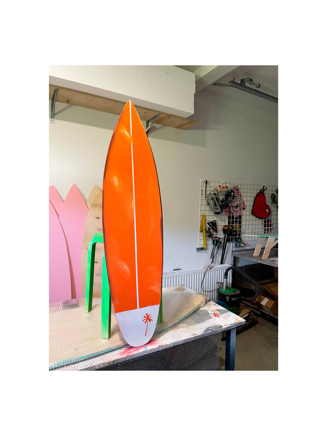 Wooden Vintage Surfboard Wall Art Decor Blue Orange - Etsy