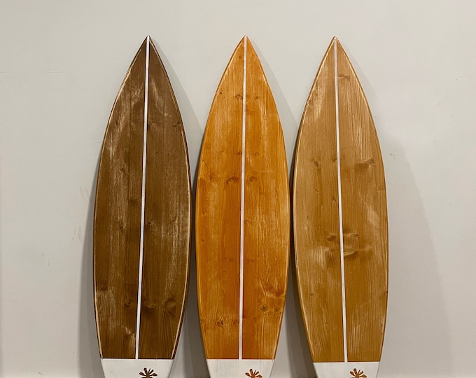 Vintage Wooden Surfboard Wall Art: Beachy Guest Book Decor