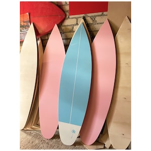 Wooden Surfboard Pastel Decor 180 cm Vintage Wall Art