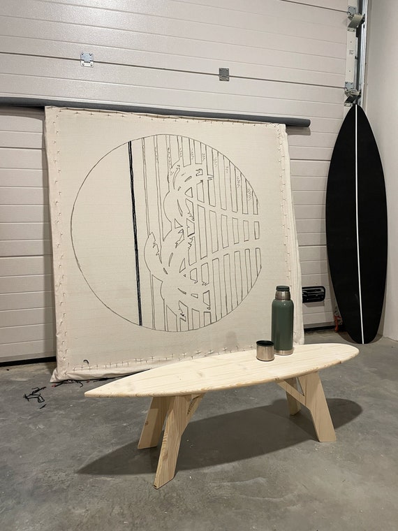 Entryway Surfboard Coffee Table Raw Unfinished