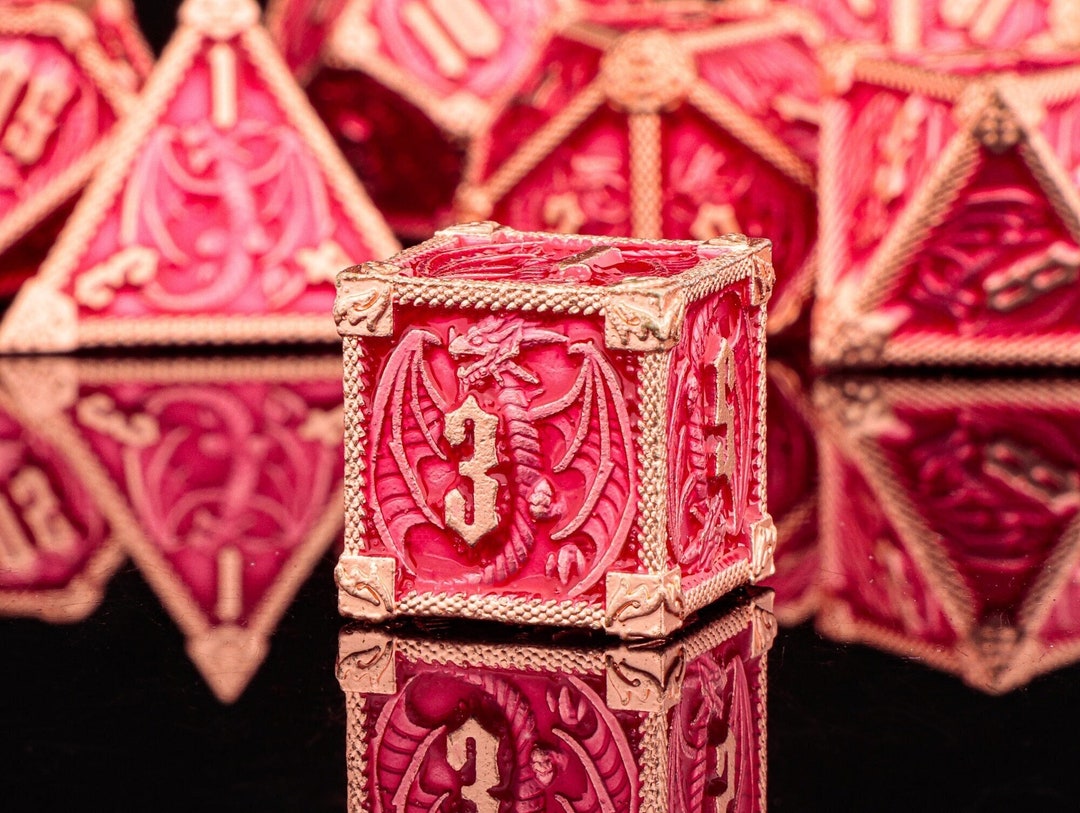 Dnd Dice Set of 7, Dragon Dice, Metal D and D Dice, RPG Dice, Dungeons