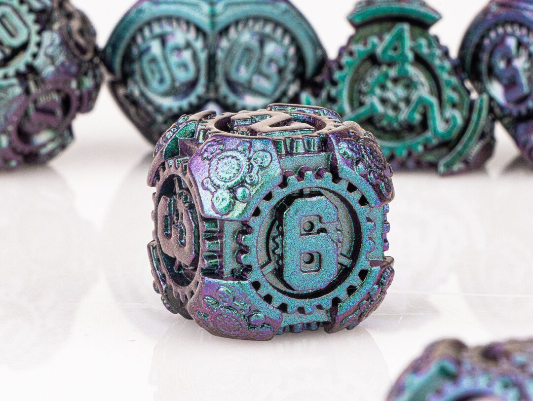 Gears Dice for Role Playing Games, Dnd Dice Set Metal, Heavy Dice, D6