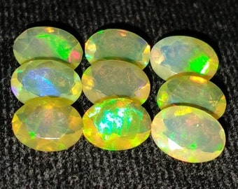 NATURAL ETHIOPIAN OPAL Faceted Cut Lot 3.50 Ct Gemstone Opal Cut Orange Colour Good Quality Electric Fire Opal 7x4x3/7x4x3