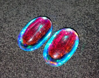 Gemas cabujón ovaladas Fuego Místico (22x14x9/23x14x8 mm)