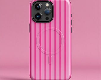 Pink Striped MagSafe® Tough Case for iPhone®