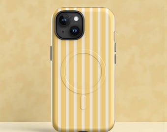 Yellow Striped MagSafe® Tough Case for iPhone®
