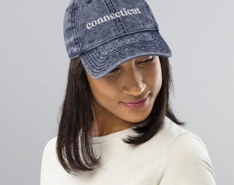 Connecticut Vintage Cotton Twill Cap: Embroidered CT Dad Hat