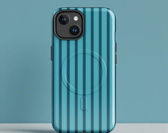 Blue Striped MagSafe® Tough Case for iPhone®