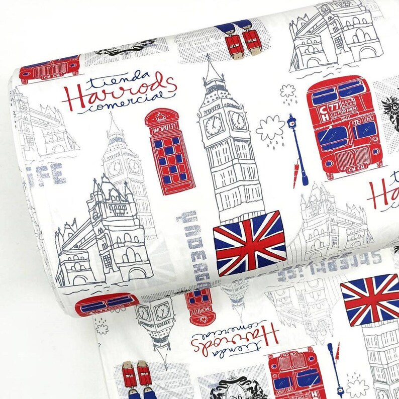 Big ben fabric England Fabric 100 Cotton fabric by the yard Etsy