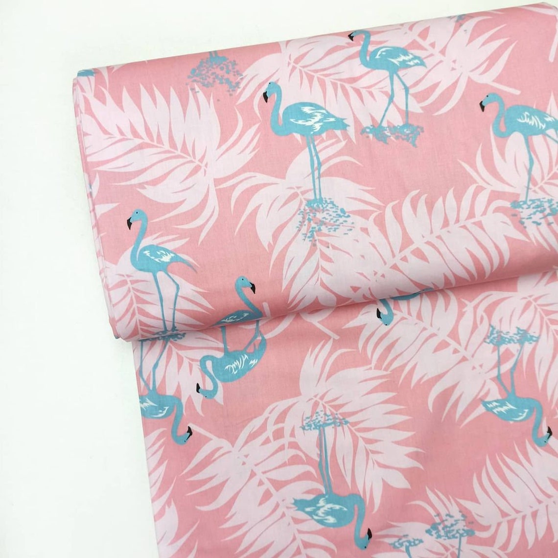 Flamingo fabric tropical fabric cotton fabric by the yard KID Etsy