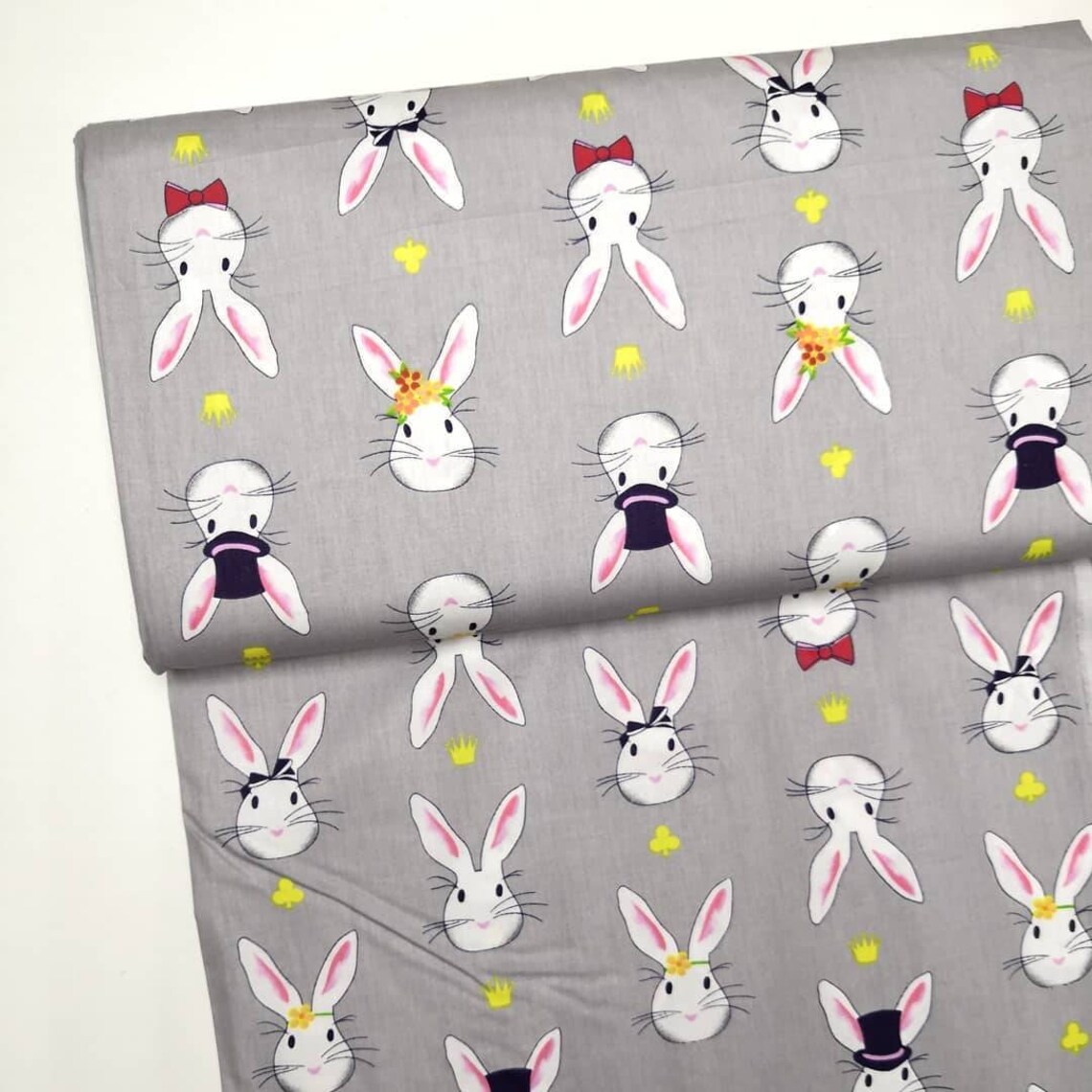 Rabbit fabric by the yard 100 cotton bunny fabric for girls / Etsy