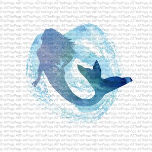 Watercolor Mermaid png files Sublimation Designs