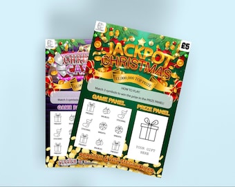 Christmas Scratchcard, Scratch and Win Gift, Personalised Surprise Trip Reveal, Custom Concert Ticket Present, Xmas Stocking Filler