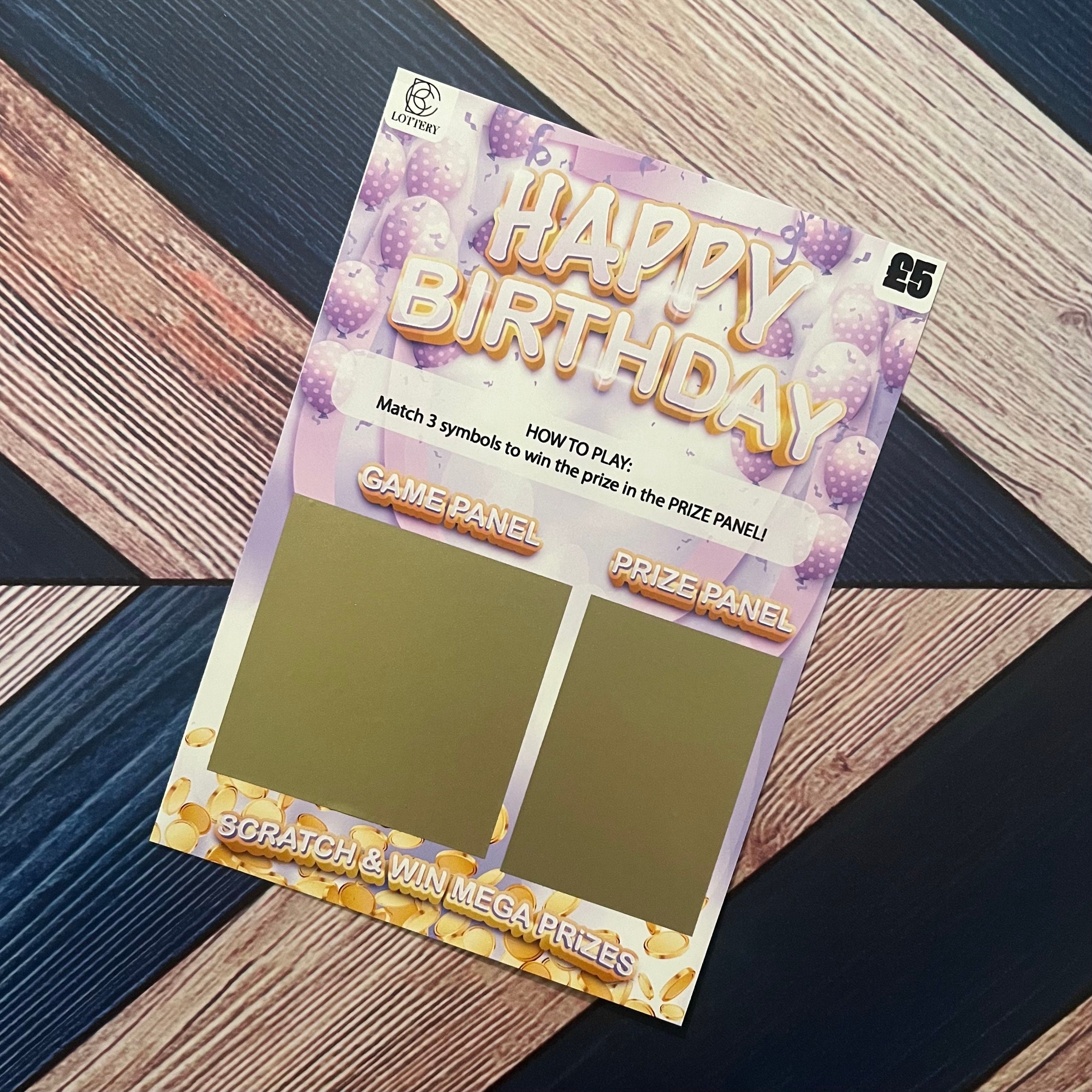 Custom Birthday Scratchcard Scratch to Reveal Gift - Etsy
