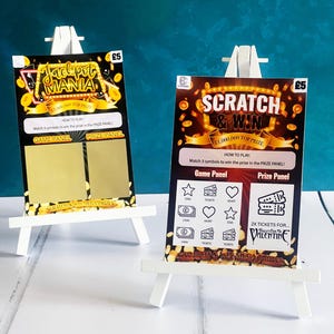 Carte à gratter, concert Grattez pour révéler, Billets surprise à révéler pour un anniversaire, Spectacle Grattez pour gagner, Billet de loterie pour une représentation théâtrale