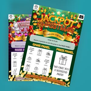 Carte à gratter de Noël personnalisée, cadeau à gratter et à gagner, révélation de voyage surprise personnalisée, cadeau de billet de concert personnalisé, remplissage de bas de Noël
