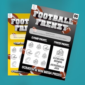 Carte à gratter pour le football américain, billets pour un match à gratter pour découvrir, visite surprise du stade pour un anniversaire, billet de loterie à gratter