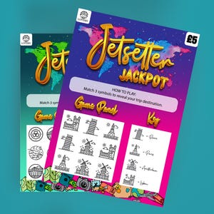 Carte à gratter pour les fêtes Jackpot Jetsetter, vacances à gratter pour révéler la réalité, voyage surprise pour révélation, billet de loterie de voyage à gratter pour un anniversaire