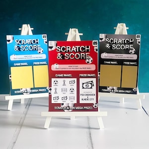 Carte de football à gratter, grattez pour découvrir les billets de match, visite surprise du stade pour un anniversaire, grattez pour gagner un billet de loterie