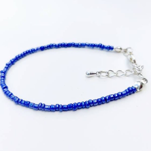 Electric Blue Bracelet / Seed bead bracelet/ Boho Bracelet / Beaded Bracelet for women / Summer jewellery / gift for her