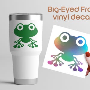 Big-Eyed Frog Vinyl Decal: Custom Adhesive Sticker