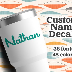 Personalized name decals for cars, decals for cups, decals for tumblers, personalized gifts for him, water bottle labels, school supplies