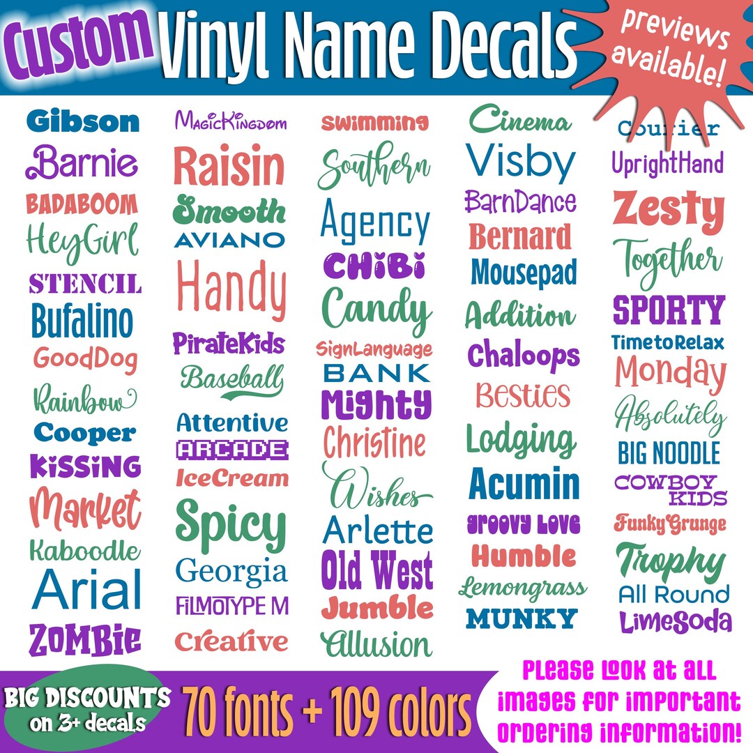 Custom Vinyl Name Decal: Personalized Waterproof Sticker - Etsy