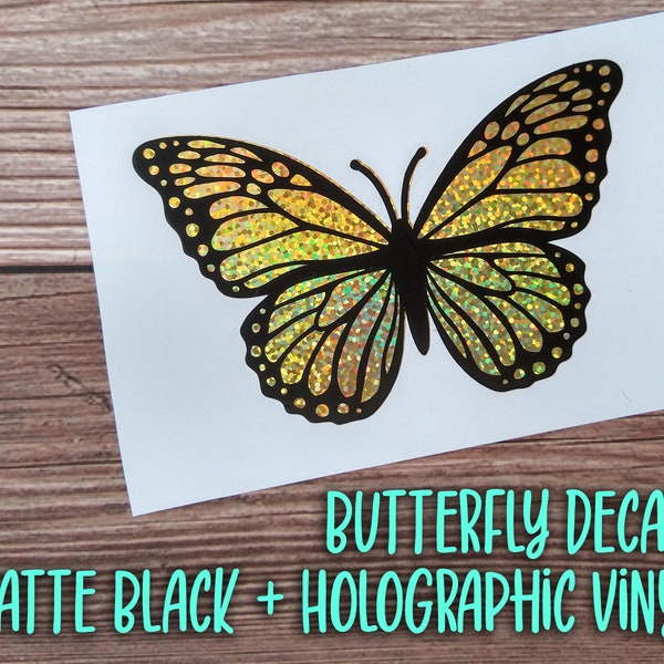 Beautiful Holographic Butterfly Decals, vinyl stickers, car decals, phone case decal, decals for yeti, water bottle sticker, computer decals