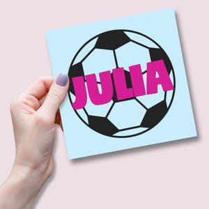Personalized, Soccer Name Decal | Vinyl | For Tumblers, Car Windows, Waterproof, Custom Text, Oracal 651 image 2