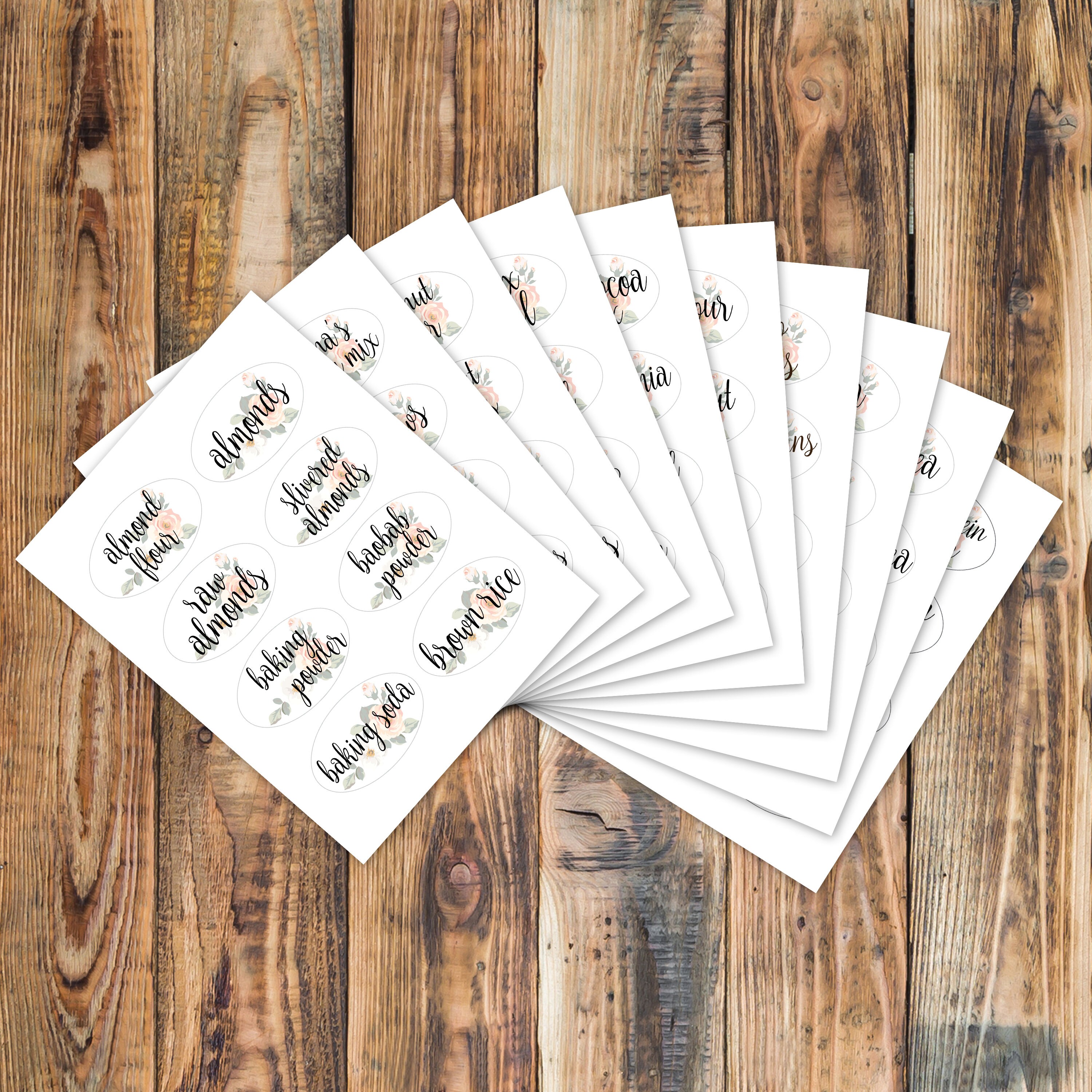 Printable Pantry Labels Healthy Foods Cottagecore Floral Etsy