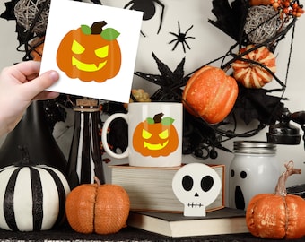 Jack-O-Lantern Vinyl Decal: Waterproof Halloween Sticker