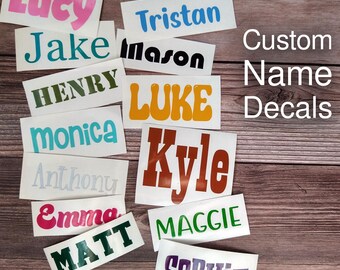 Custom Text Decal, Holographic Name Sticker For Tumbler - Waterproof Vinyl | Glitter Opal Metallic, Size Options