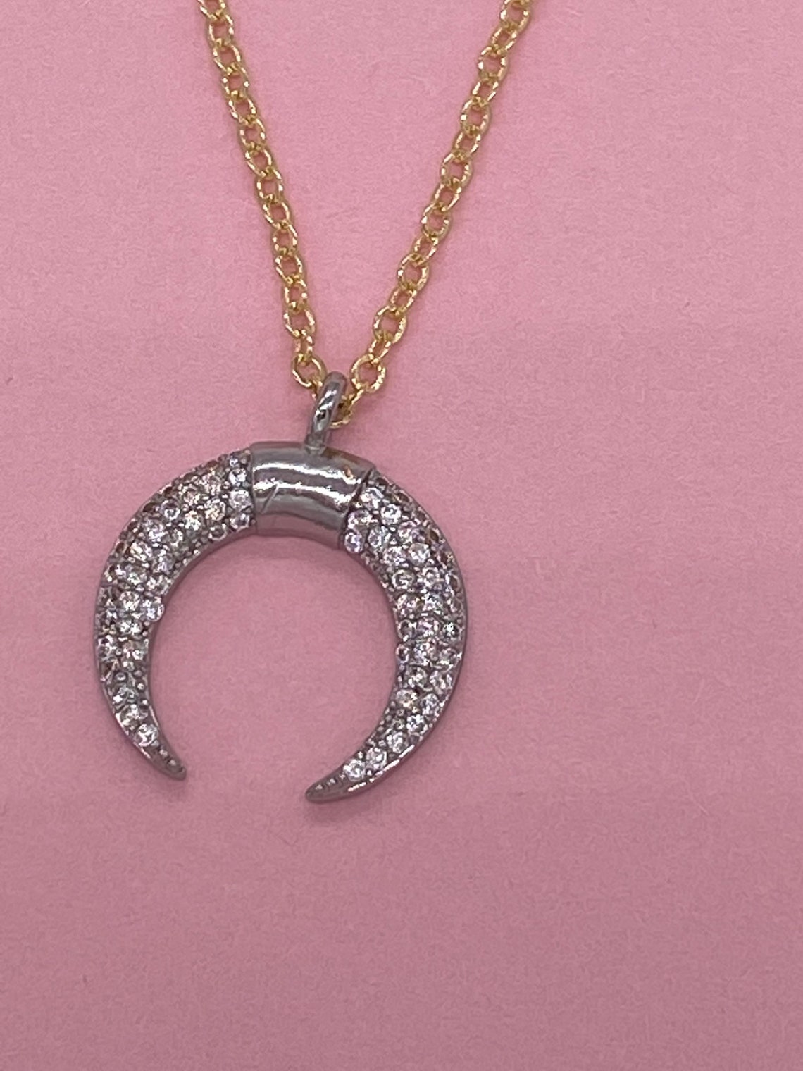 Gold Crescent Moon Necklace Etsy