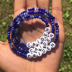 Personalized Seed Bead Bracelet Set