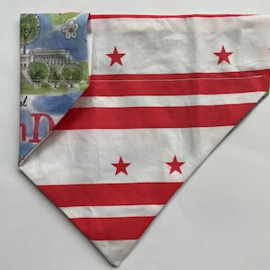 Washington DC flag mask dog bandana scrunchy set White House, US Capitol, rock creek park