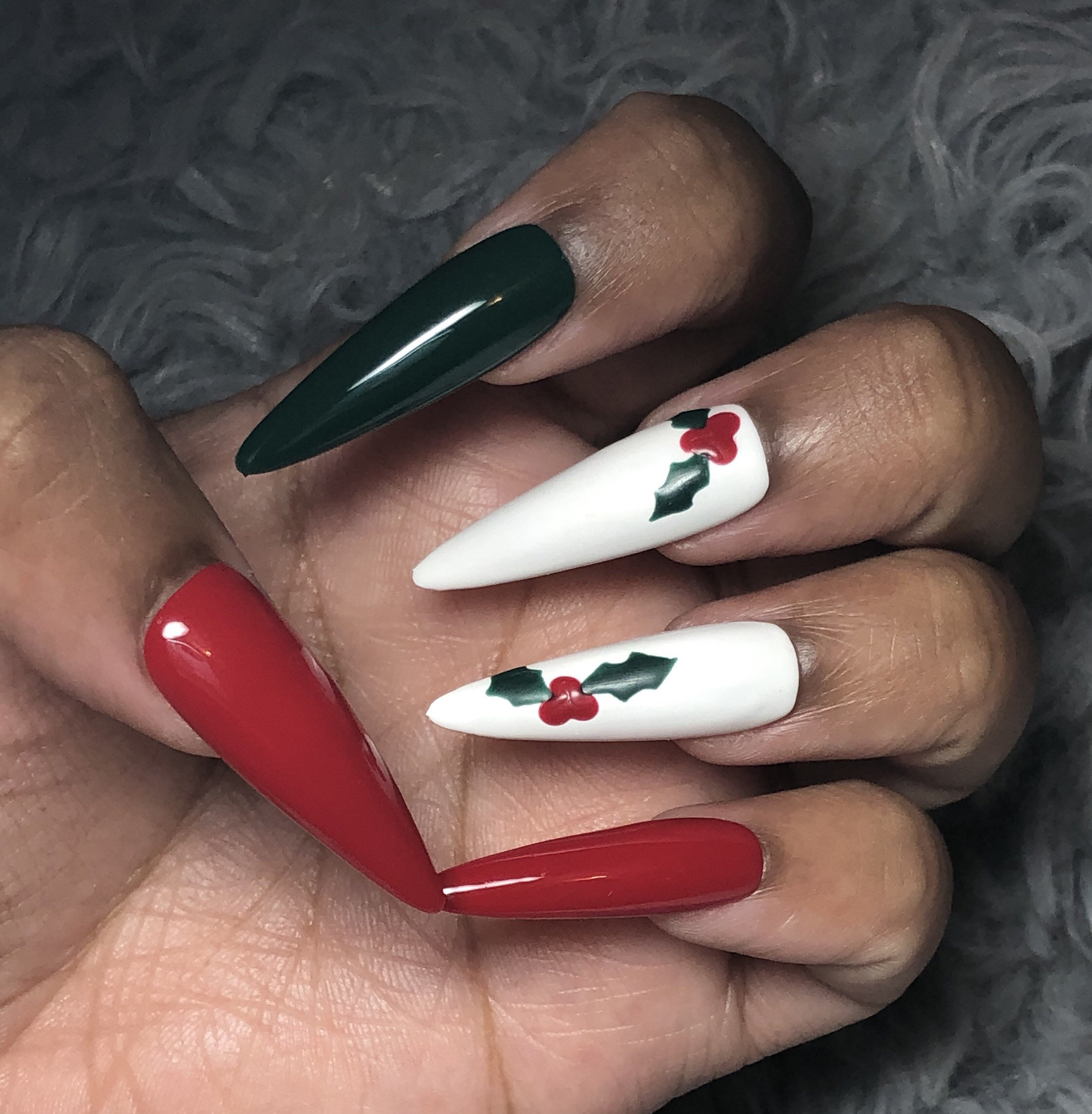 Craft Supplies & Tools Jewelry & Beauty Acrylic & Press On Nails Mistletoe  Press On Nails Christmas Nails hamaguri.co.jp
