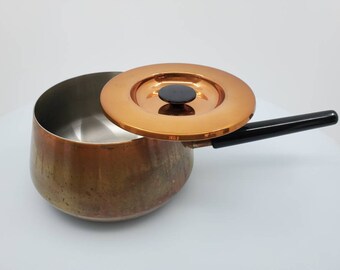 SIGGの銅鍋 Sigg of Switzerland 銅製フォンデュ鍋 蓋付き - 銅製鍋装飾 - 銅張り