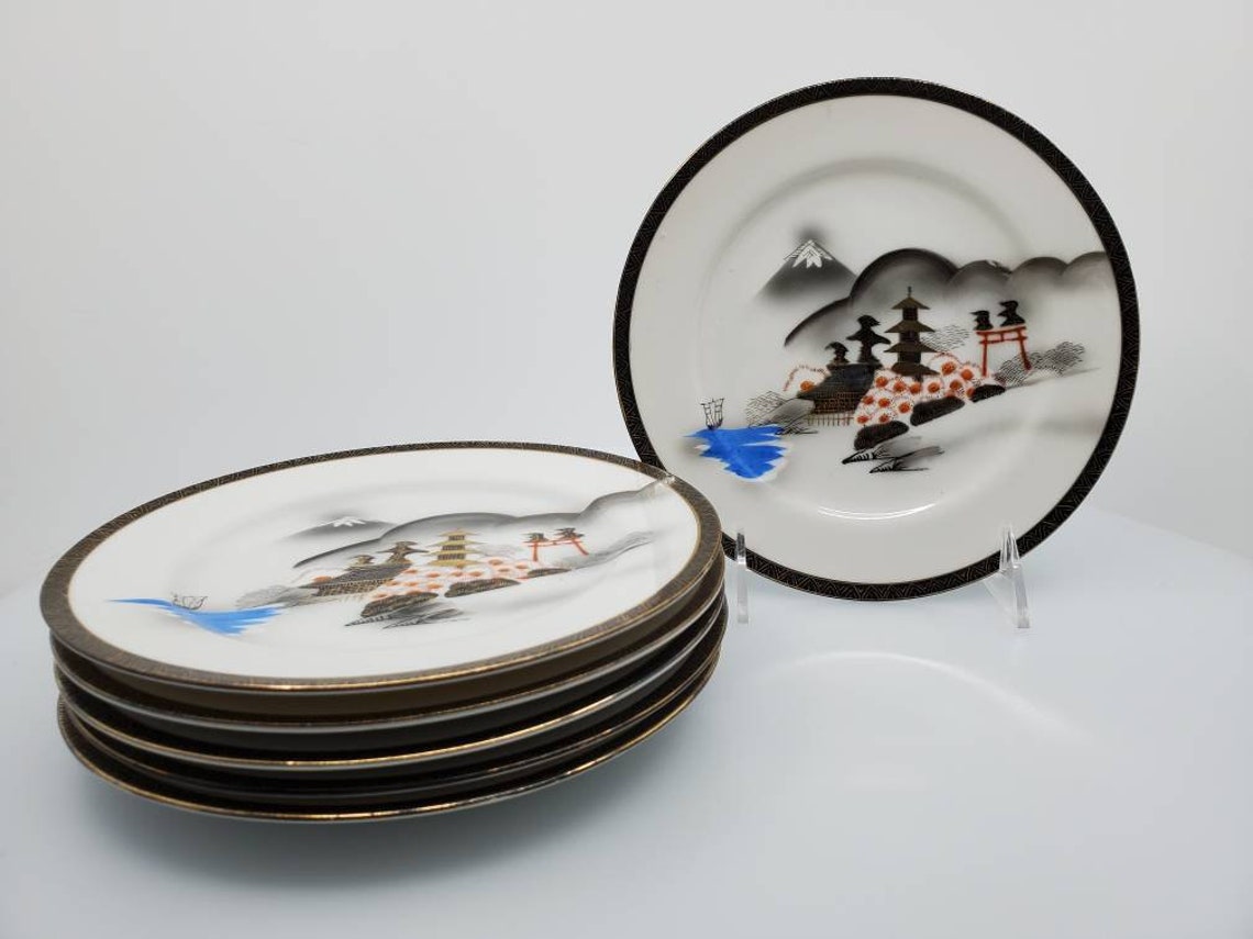 Rare Hayashi Kutani Japanese Bone China Tea Set with 4 Etsy