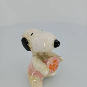 Seltene Crackle Keramik Schnoopy Holding &quot;Fortune&quot; chinesischer Charakter