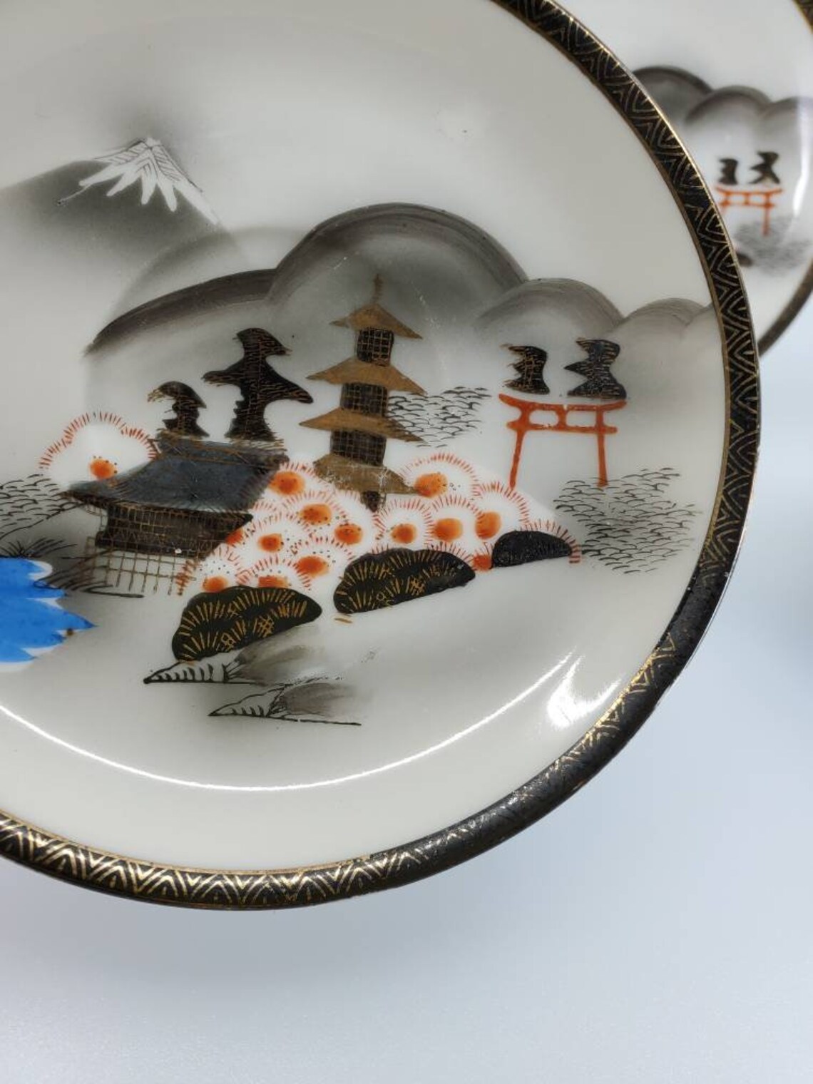 Rare Hayashi Kutani Japanese Bone China Tea Set with 4 Etsy