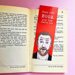Marque-page Alex Horne, carte de haute qualité, cadeau de luxe pour les amoureux des livres, cadeaux marque-page, cadeaux lecture, cadeau Taskmaster