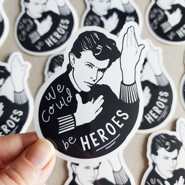 David Bowie Vinyl Sticker, Arty Laptop Stickers, Vinyl Decal, Vinyl Stickers, Car Stickers, Laptop Sticker, We Could Be Heroes, Fan Art