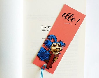 Labyrinth Worm Bookmark, High Quality Card, Luxury Tassel, Book Lover Gift, Bookmark Gifts, Reading Gifts, Ello! Funny Gifts