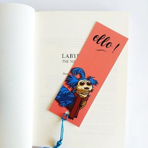 Labyrinth Worm Bookmark, High Quality Card, Luxury Tassel, Book Lover Gift, Bookmark Gifts, Reading Gifts, Ello! Funny Gifts