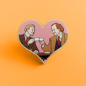 Frasier Pin Badge, Geeky Brooch, Stocking Filler, Funny Birthday Present, Pin Badges, Handmade Illustrated Brooch, Frasier & Niles