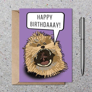 Carte d'anniversaire The Dark Crystal, Carte de voeux, Carte vierge Fizzgig avec enveloppe, Cartes d'invitation d'anniversaire, Respectueux de l'environnement